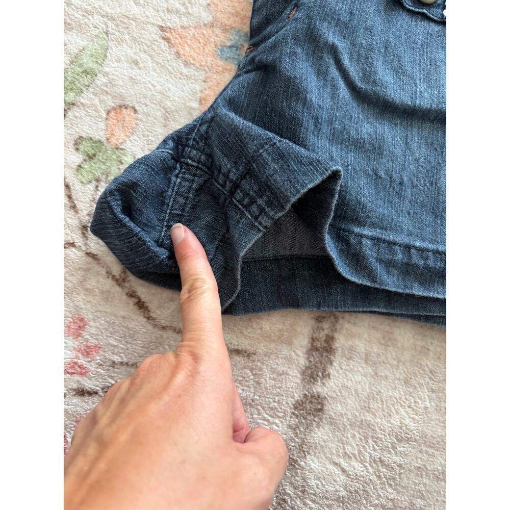 Y2K Tyte American standard denim micro mini shorts size 5 dk blue preppy school - Picture 6 of 6